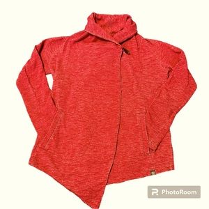 North Face Pink Heather Fallgrove Wrap Sweater Size M
